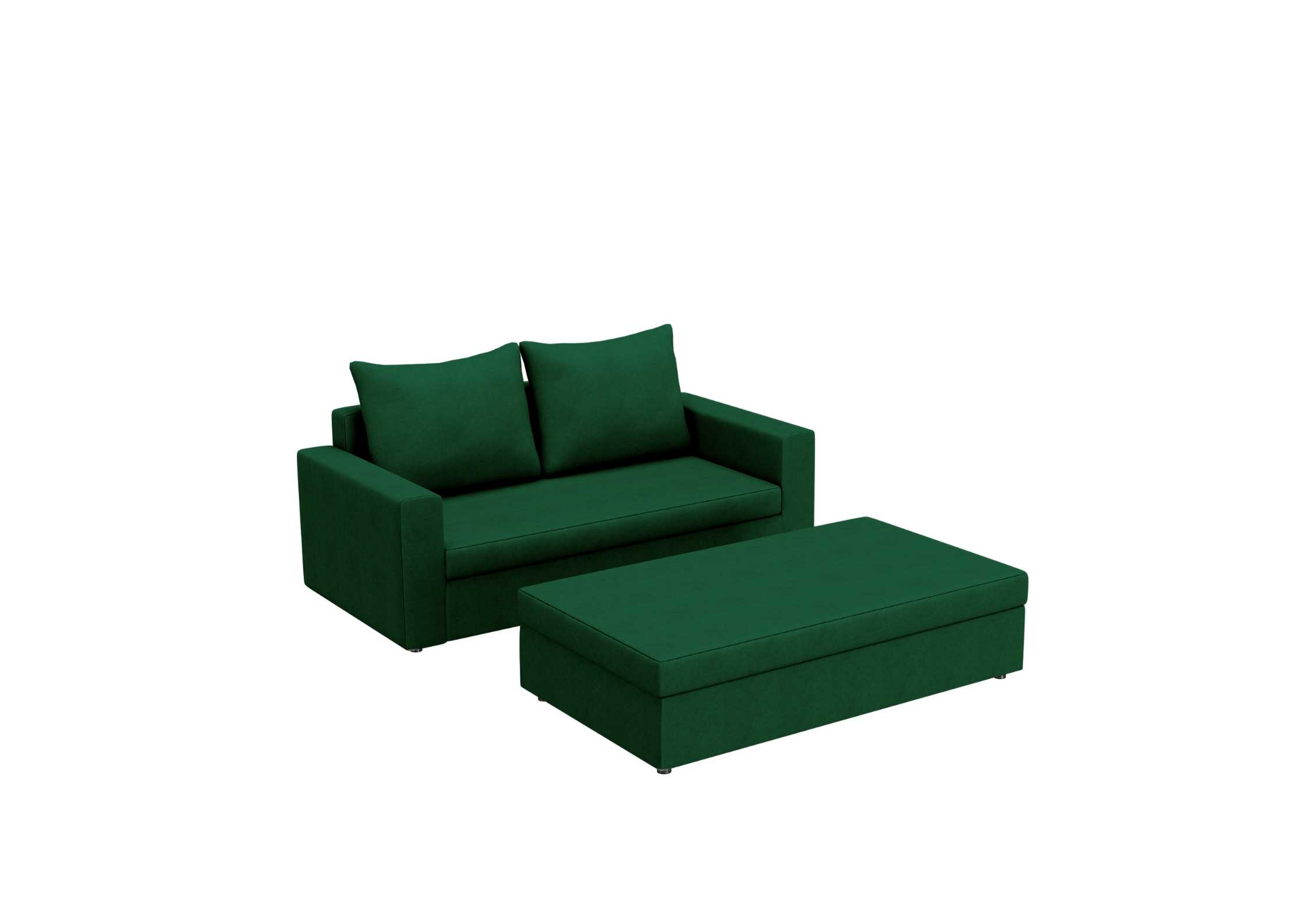 Mała zielona sofa rozkładana
